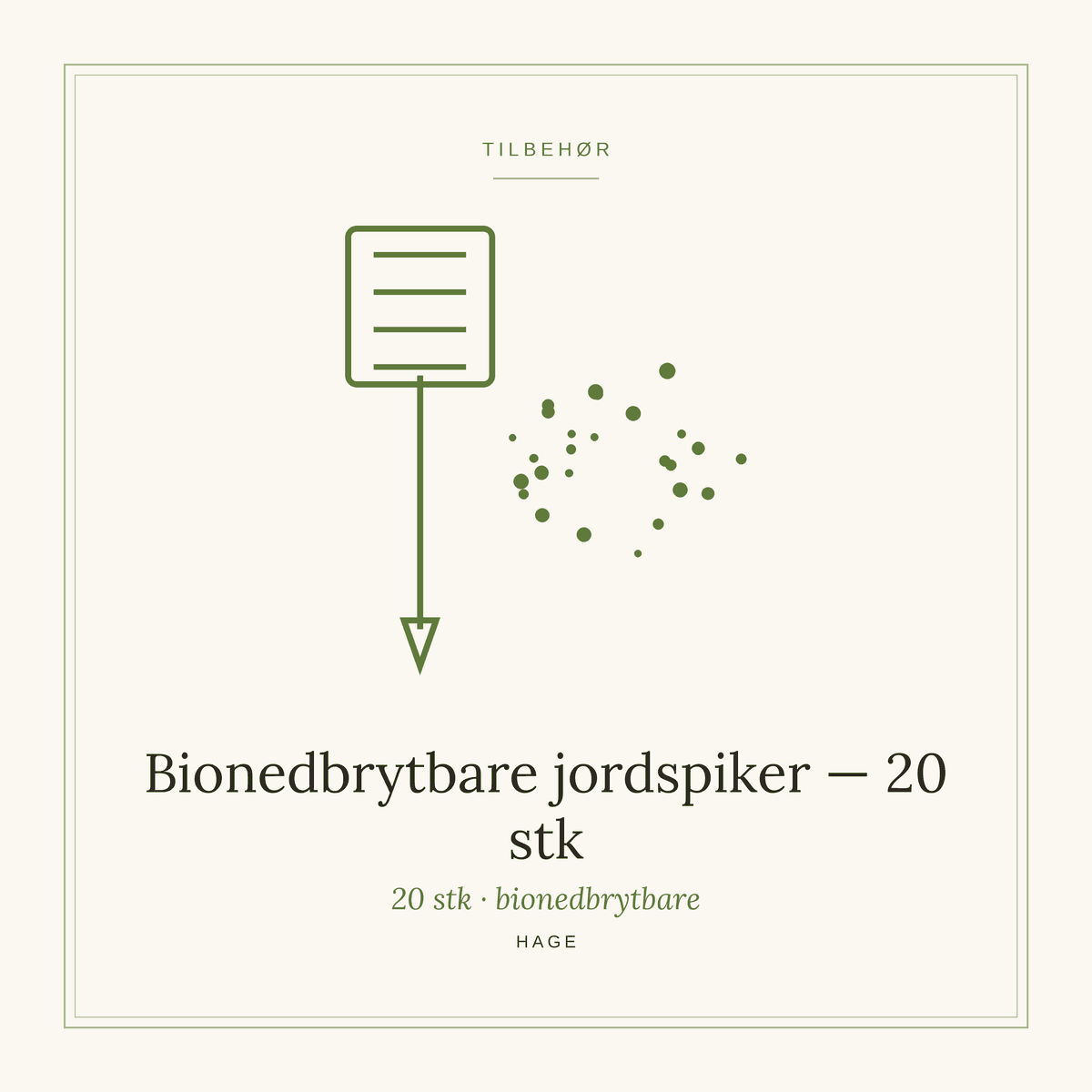 Bionedbrytbare jordspiker fra SpireLykke, 20 stk