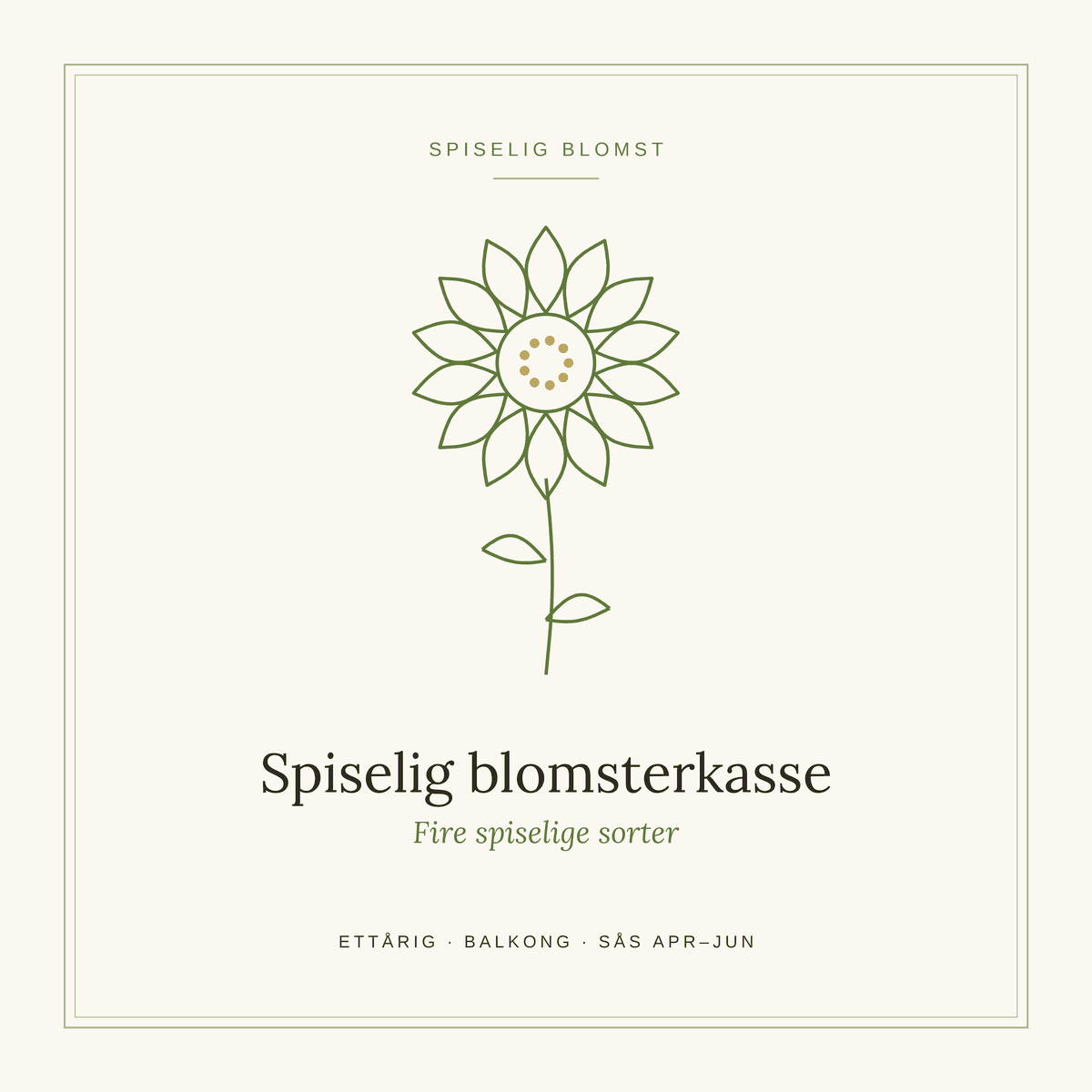 Frøpose fra SpireLykke — Spiselig blomsterkasse