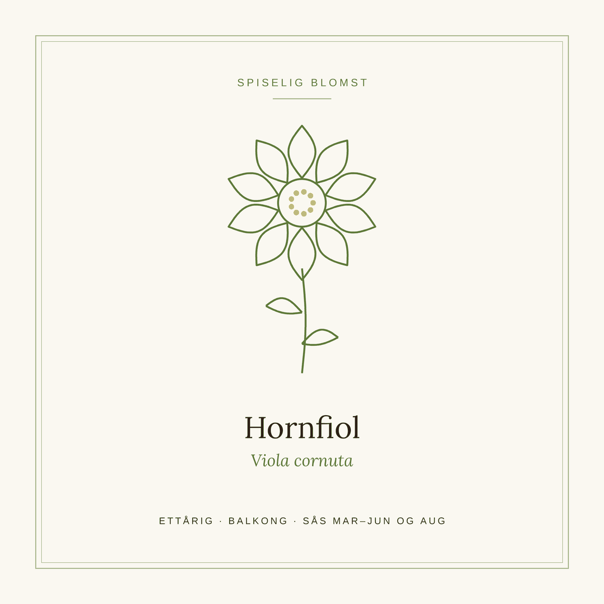 Frøpose fra SpireLykke — Hornfiol